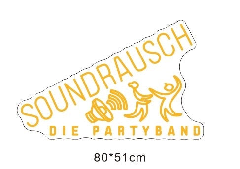 LED Neonschild: Soundrausch - Goldgelb - 80x51cm - Cut to Shape