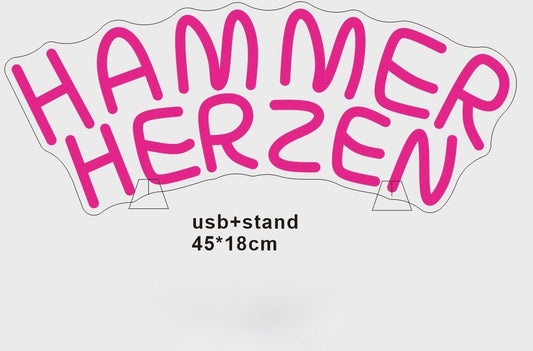 Personalisierbares Neon - LED - Schild in Pink, ideal als Wanddekoration für Wohnzimmer oder Geschäftsräume