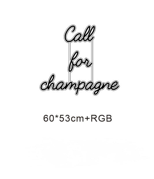 LED Neonschild - Call - for - champagne - RGB - 60cm