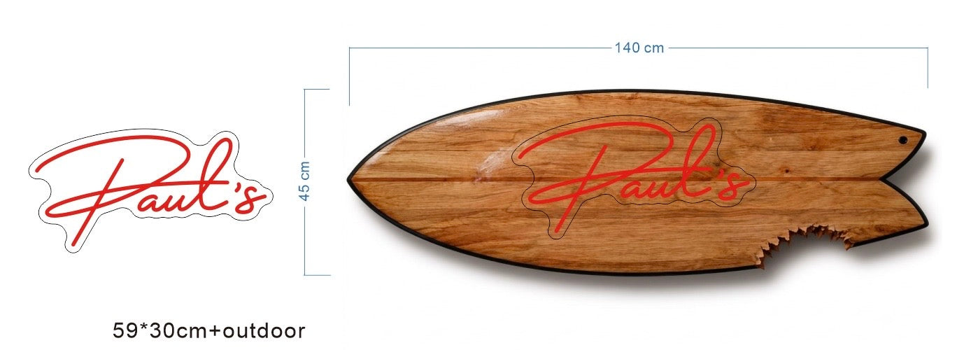 LED Neonschild: Pauls - 59x30cm - Rot - Outdoor
