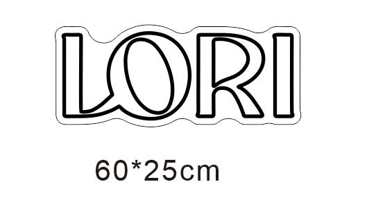 LED Neonschild: LORI - 60x25cm - Kaltweiß