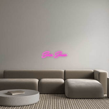 Personalisierbares Neon - LED - Schild in Pink, ideal als Wanddekoration für Wohnzimmer oder Geschäftsräume