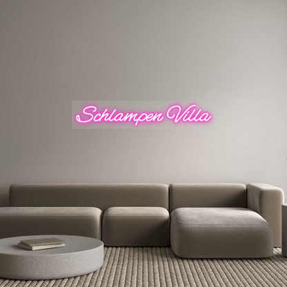 Personalisierbares Neon - LED - Schild in Pink, ideal als Wanddekoration für Wohnzimmer oder Geschäftsräume